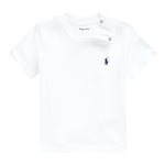 Ralph Lauren T-Shirt Girocollo Tinta Unita con Ricamo per Neonato 320832904033 BIANCO RALPH LAUREN 