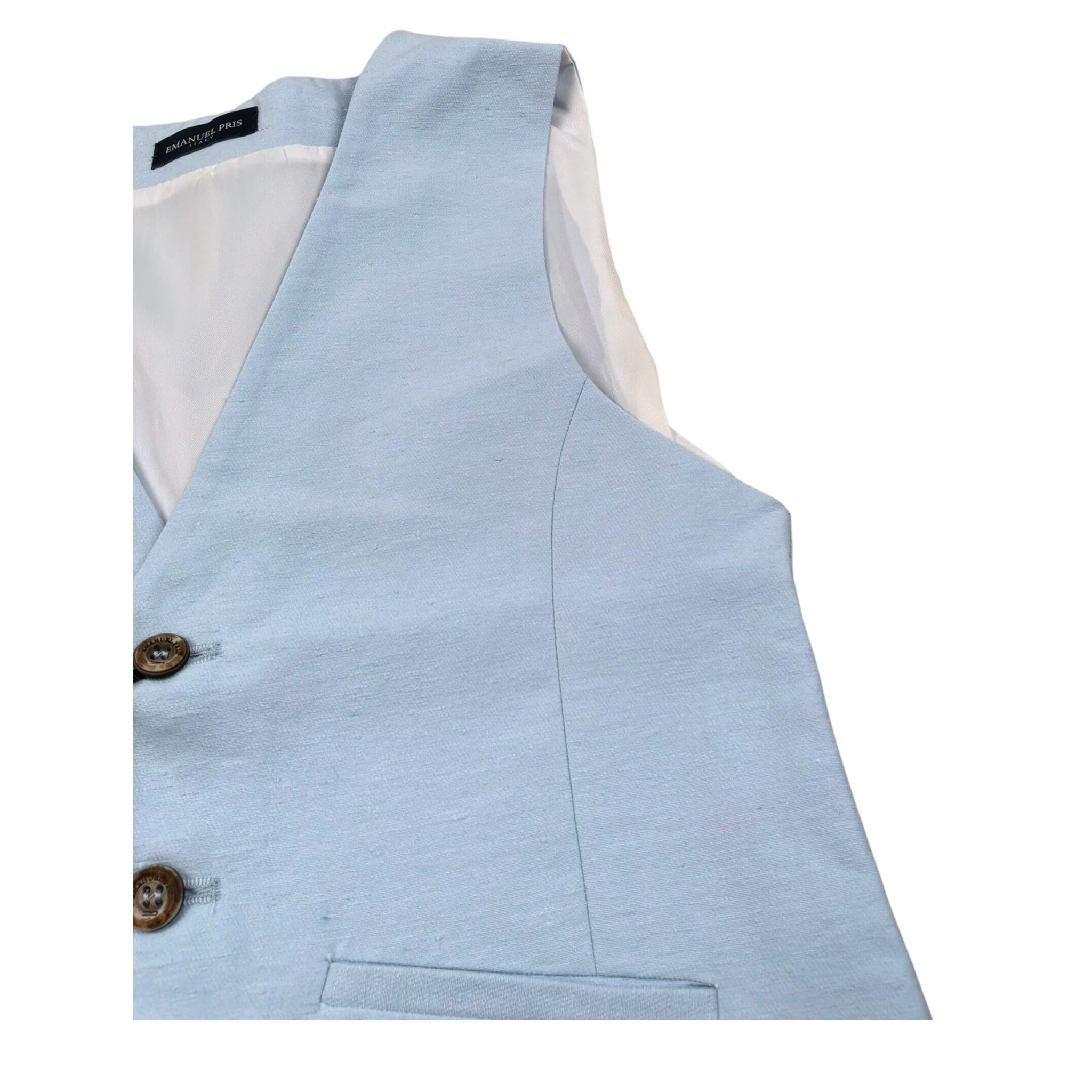 Emanuel Pris Gilet Tinta Unita con Bottoni per Bambino EPC2070R AZZURRO EMANUEL PRIS 
