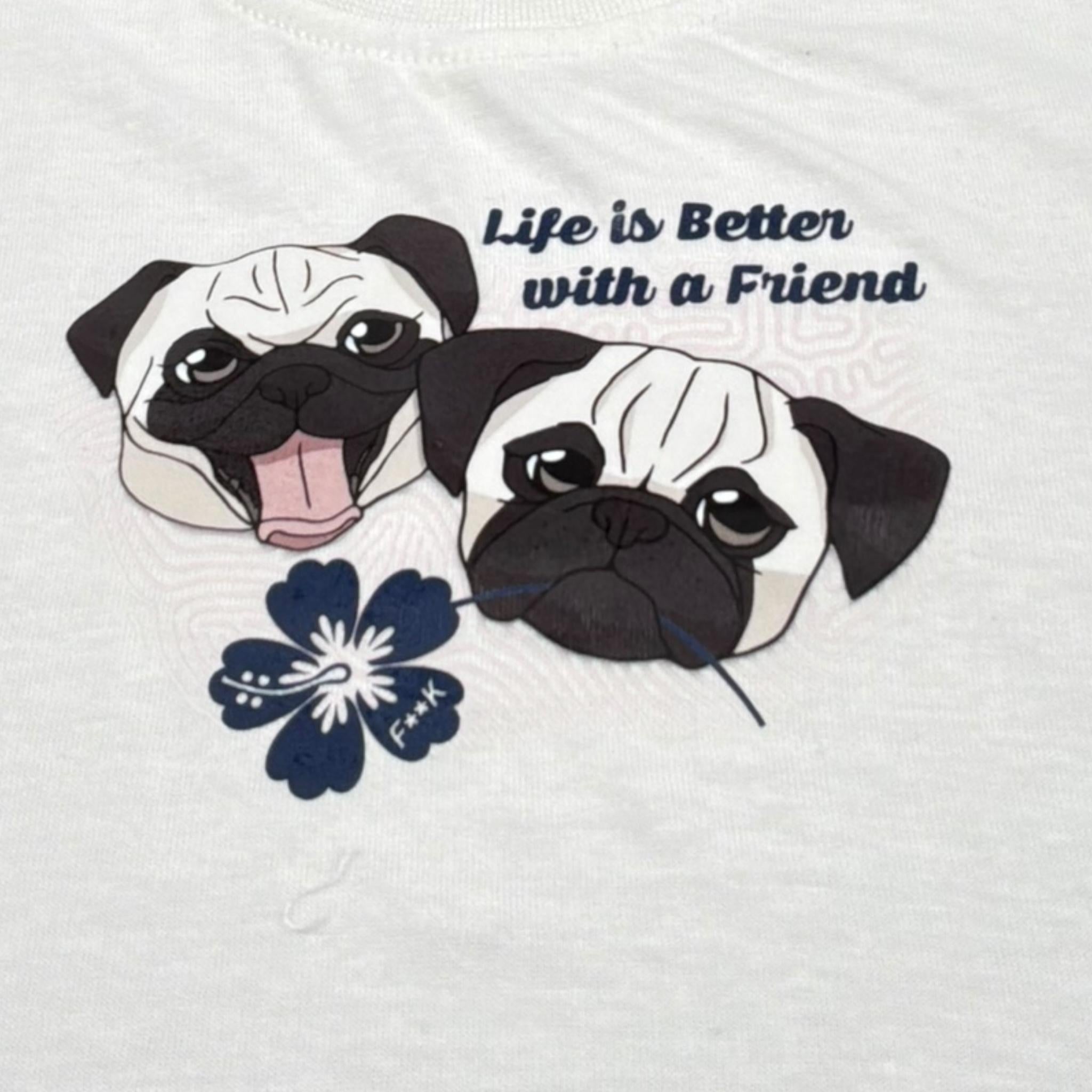 F**K T-Shirt Girocollo Tinta Unita con Stampa per Neonato FJ234203WH BIANCO F**K 