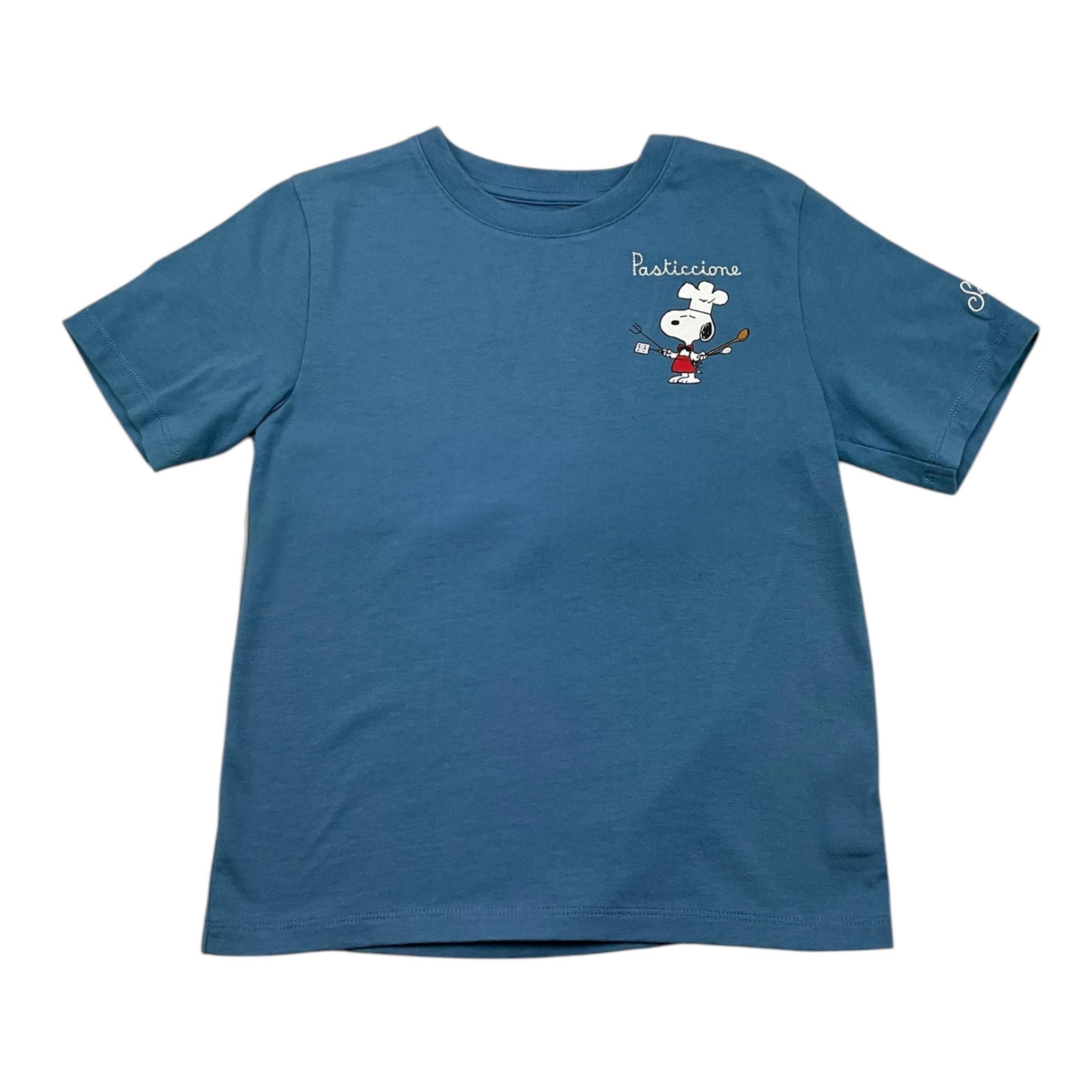 SAINT BARTH t-shirt girocollo tinta unita con stampa Azzurro per Bambino SNOOPYPAST AZZURRO SAINT BARTH 