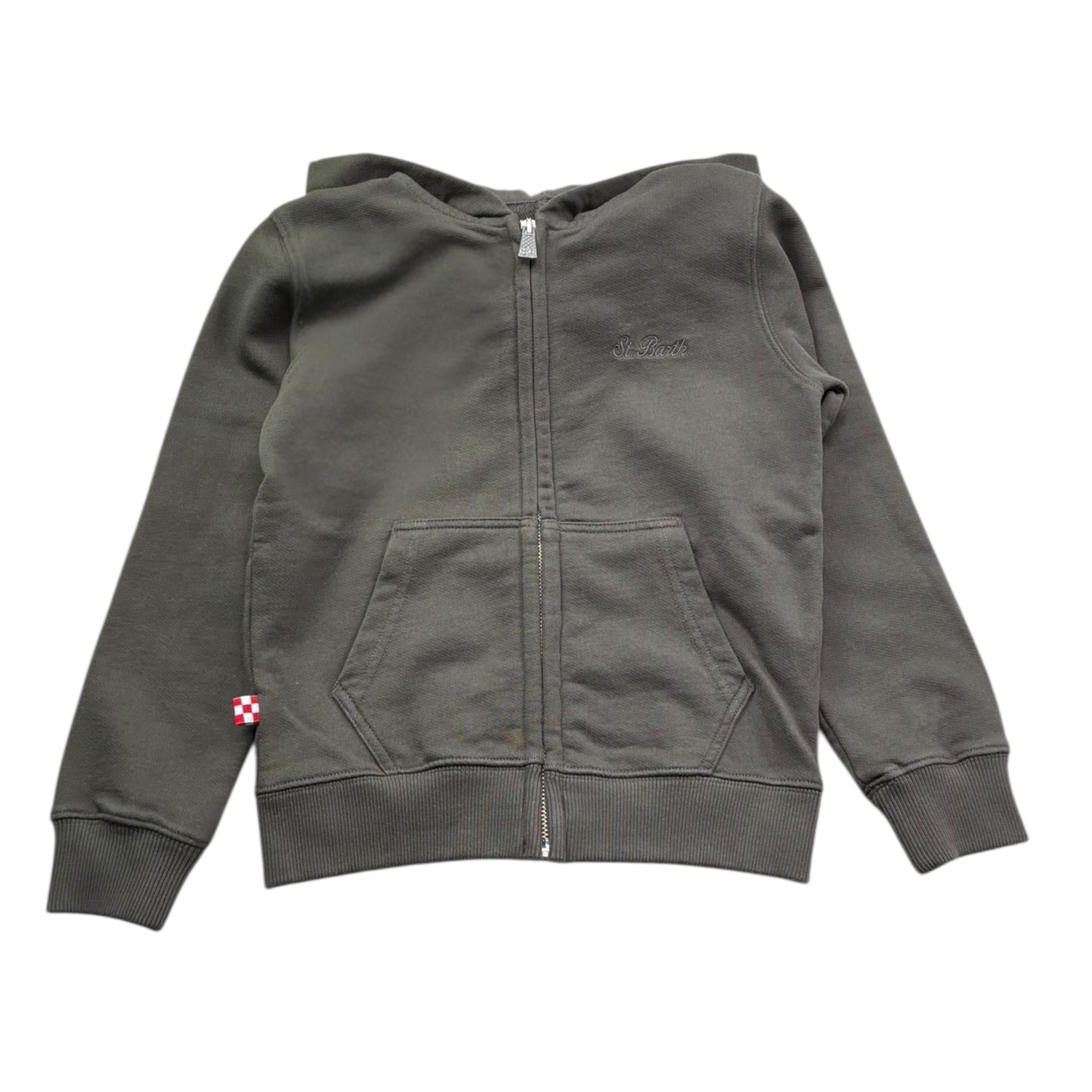 Saint Barth Felpa Tinta Unita con Zip E Cappuccio per Bambino 00644L MARRONE SAINT BARTH 