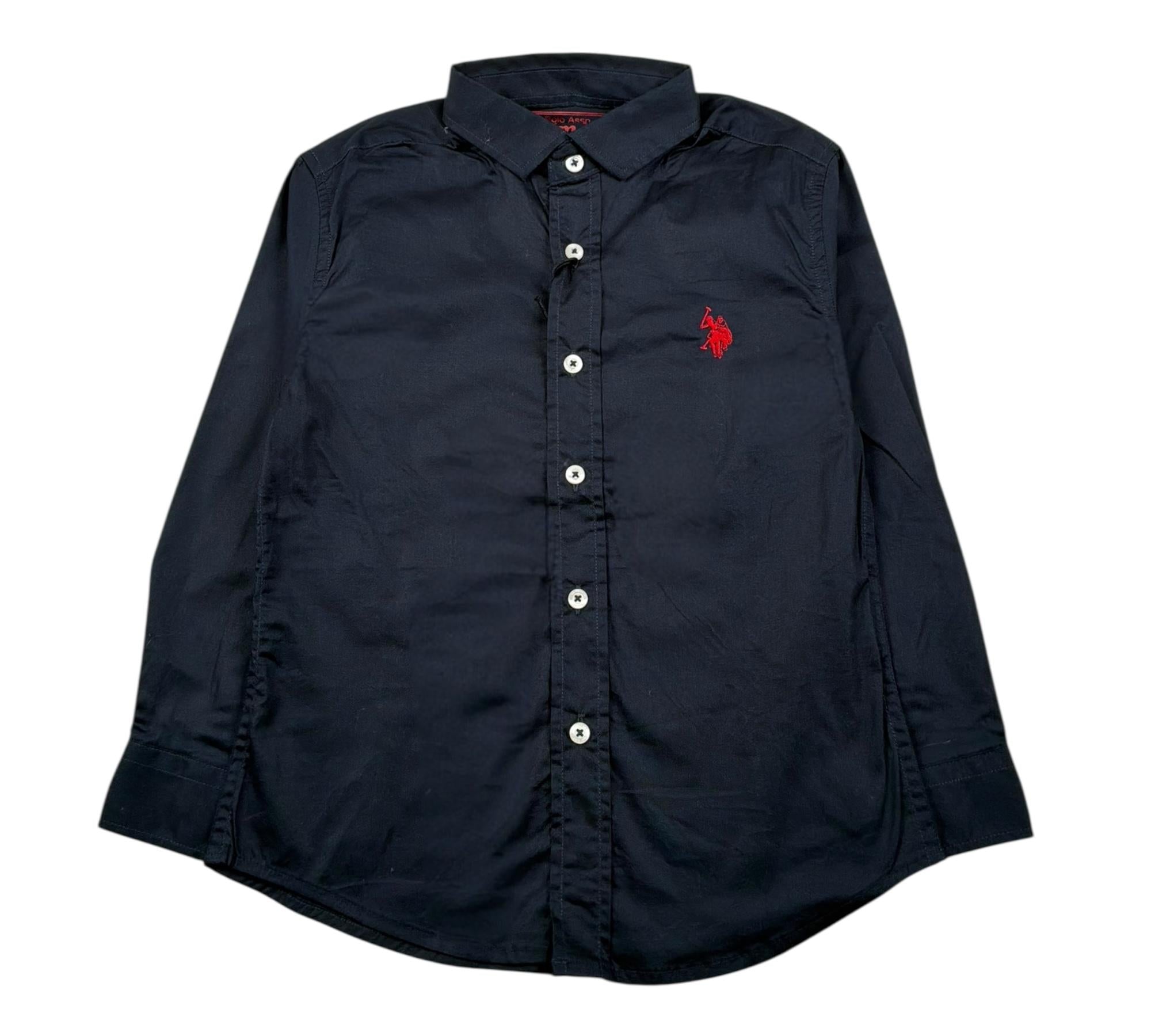 U.S. Polo Assn Camicia Manica Lunga Tinta Unita con Logo per Bambino 53294 BLU U.S. POLO ASSN 