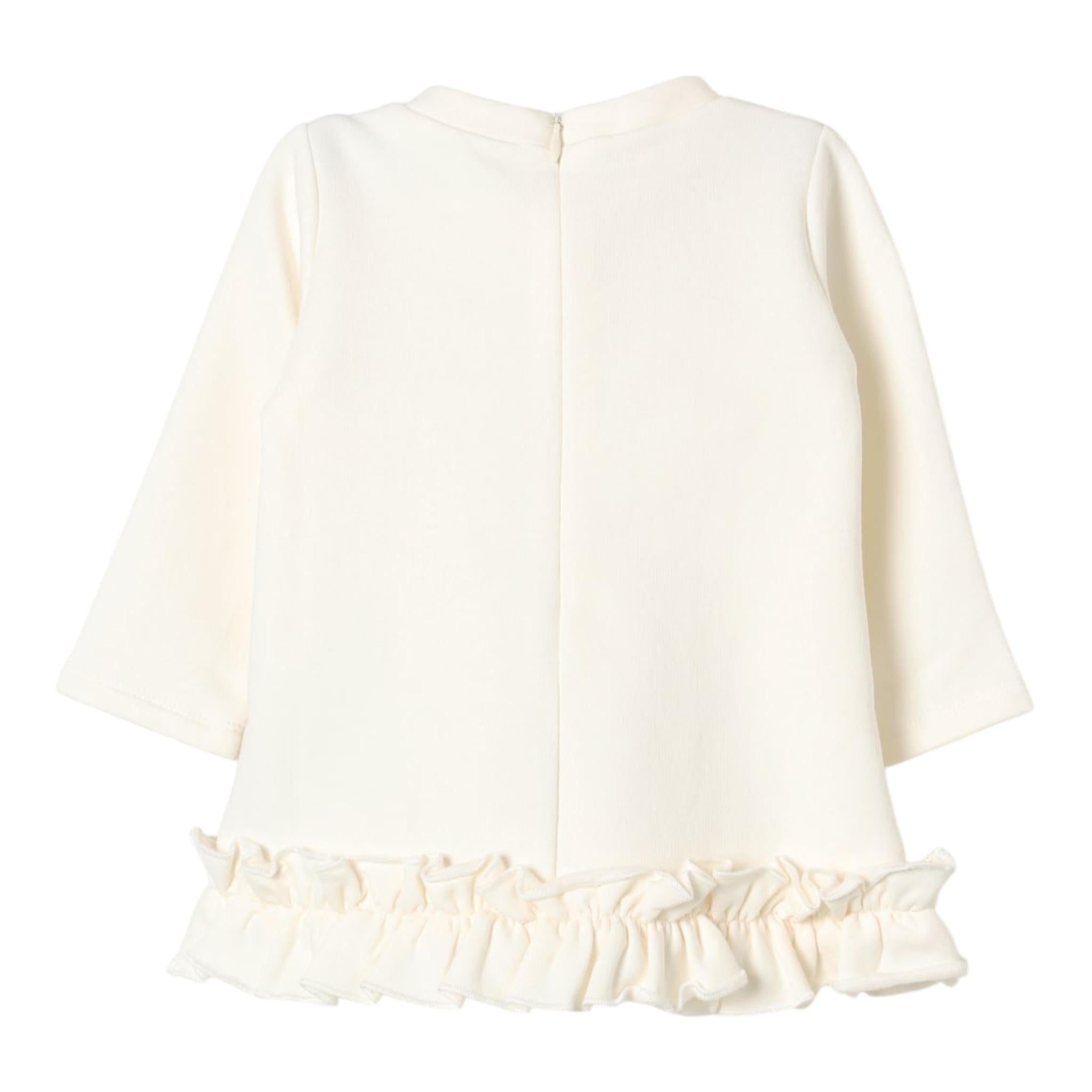 LIU JO abito manica lunga tinta unita con logo brillantinato Panna per Neonata HF4071X PANNA LIU JO 