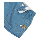 Moschino Short In Denim Tinta Unita con Stampa per Bambina MUQ019 BLU MOSCHINO 