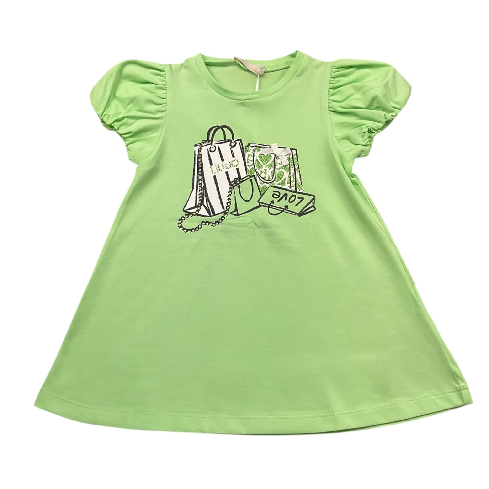 Liu Jo Abito Tinta Unita con Brillantini per Bambina KA5037 VERDE LIU JO 