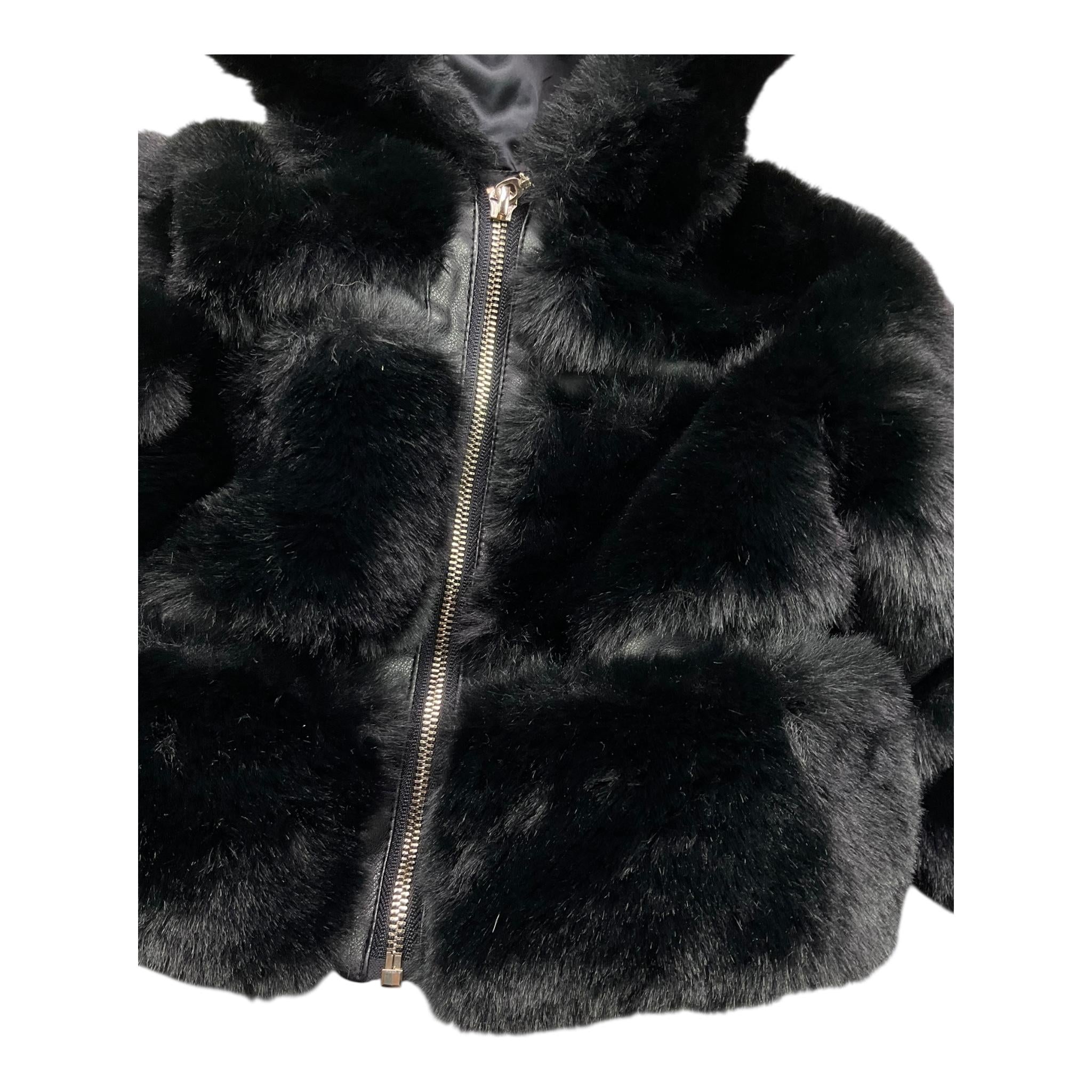 MARC ELLIS pelliccia tinta unita con cappuccio Nero per Bambina JMJJK00335 NERO MARC ELLIS 