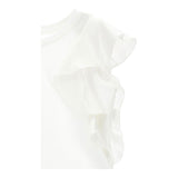 Monnalisa Canotta Tinta Unita con Balze per Bambina 17E601 BIANCO MONNALISA 