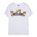 Moschino T-Shirt Girocollo Tinta Unita con Orso per Neonato MUM04AXX BIANCO MOSCHINO 