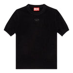 Diesel T-Shirt Girocollo Tinta Unita con Logo per Bambina J02279 NERO DIESEL 