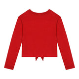 DOLCE & GABBANA shirt girocollo tinta unita cn logo Rosso per Bambina L5JTNP ROSSO DOLCE & GABBANA 