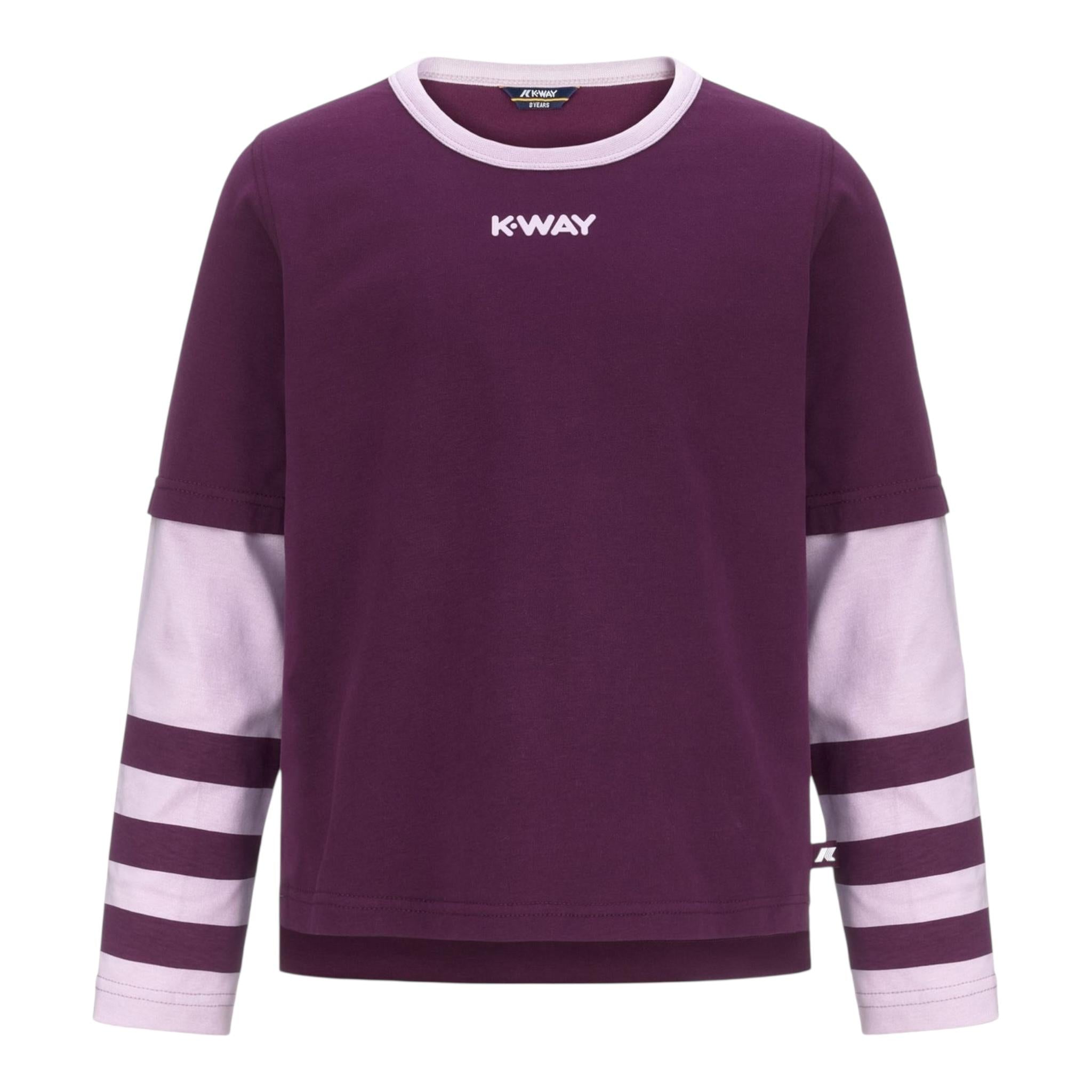 K-WAY shirt girocollo tinta unita cn maniche in contrasto Viola per Bambina K5127WW VIOLA K-WAY 