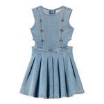 Twinset Abito In Denim Tinta Unita con Finti Bottoni per Bambina 251GJ2542 AZZURRO TWINSET 