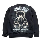BRAND NAME felpa chiusa girocollo tinta unita con stampa Nero per Bambina BN351S NERO BRAND NAME 