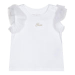 Guess T-Shirt Girocollo Tinta Unita con Logo per Neonata K5GI18K6YW4 BIANCO GUESS 