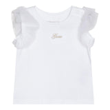 Guess T-Shirt Girocollo Tinta Unita con Logo per Neonata K5GI18K6YW4 BIANCO GUESS 