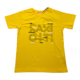 Cesare Paciotti T-Shirt Girocollo Tinta Unita Con Stampa Logo Giallo Per Neonato