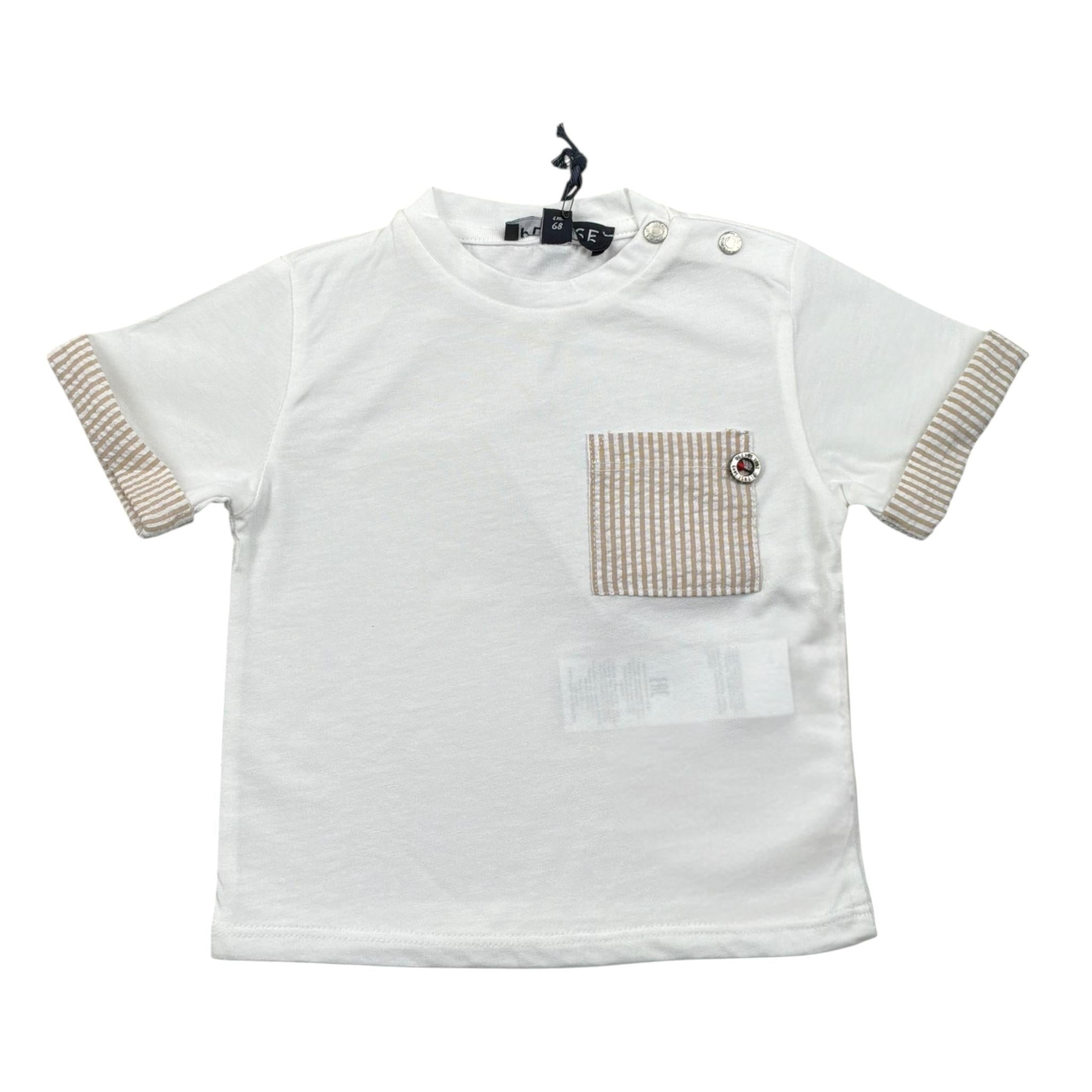 Please T-Shirt Tinta Unita con Stampa per Neonato MBA4030B71 BIANCO PLEASE 