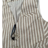 Manuel & Frank Gilet Tinta Unita con Bottoni E Fantasia A Righe per Bambino MF5155NJ BEIGE MANUEL & FRANK 