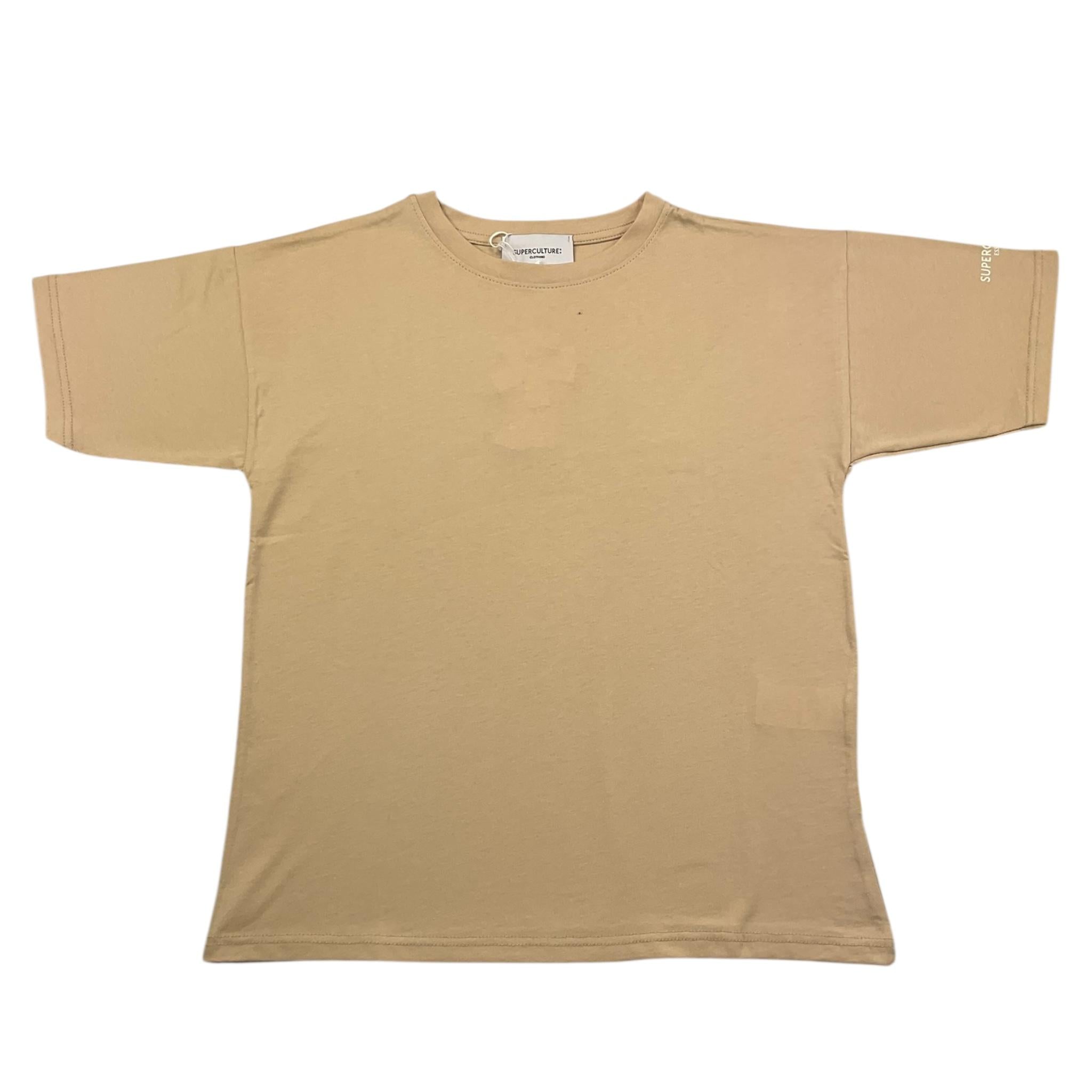 Superculture T-Shirt Girocollo Tinta Unita per Bambina JAYB SABBIA SUPERCULTURE 