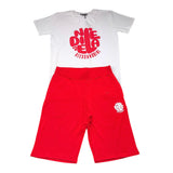 Daniele Alessandrini Completo T-Shirt-Bermuda Bicolore Bianco/Rosso Per Bambino