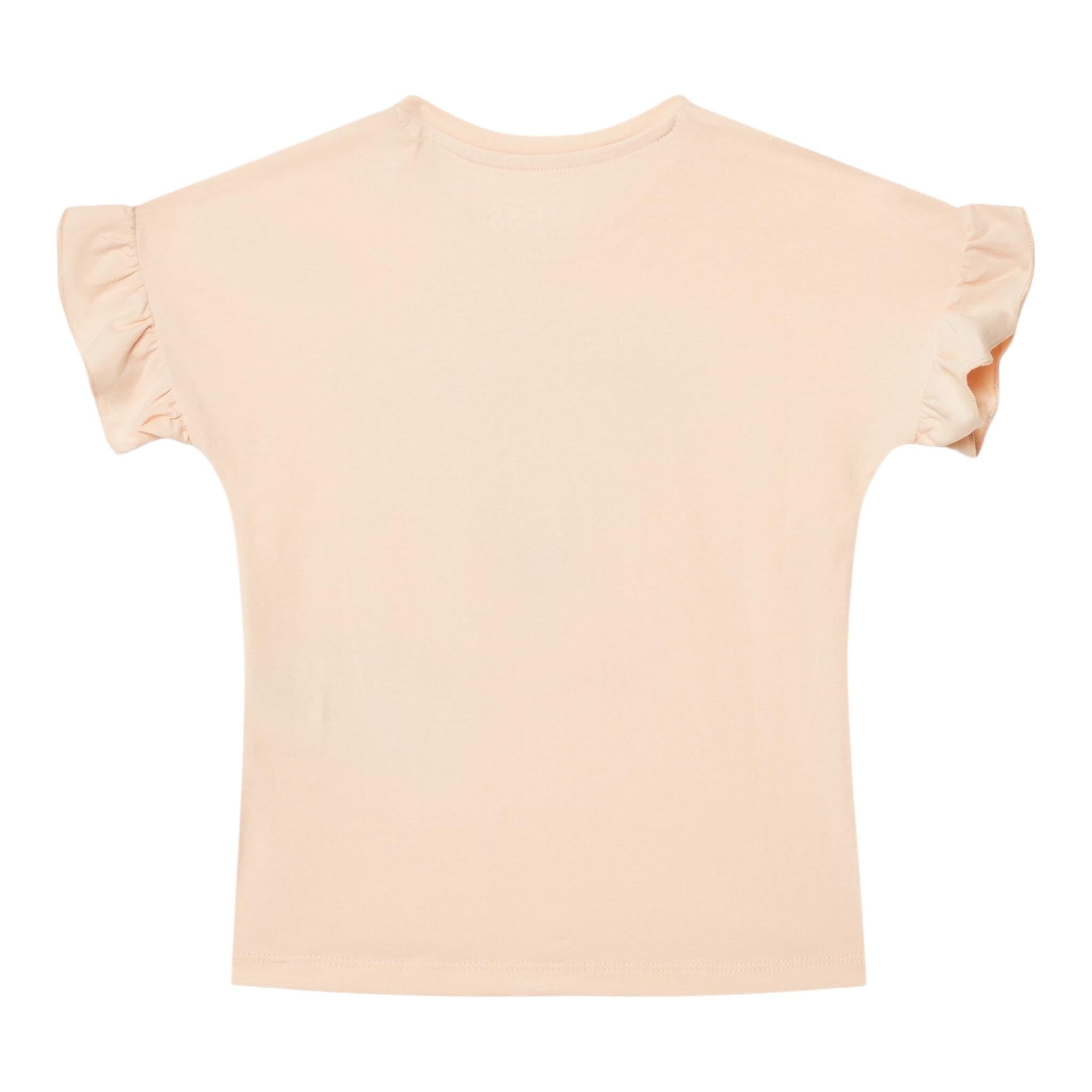 Guess T-Shirt Gircollo Tinta Unita con Stampa per Neonata K5GI02K6YW4X ROSA GUESS 