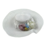 Monnalisa Cappello Paglia Tinta Unita con Applicazioni per Bambina 795010 BIANCO MONNALISA 