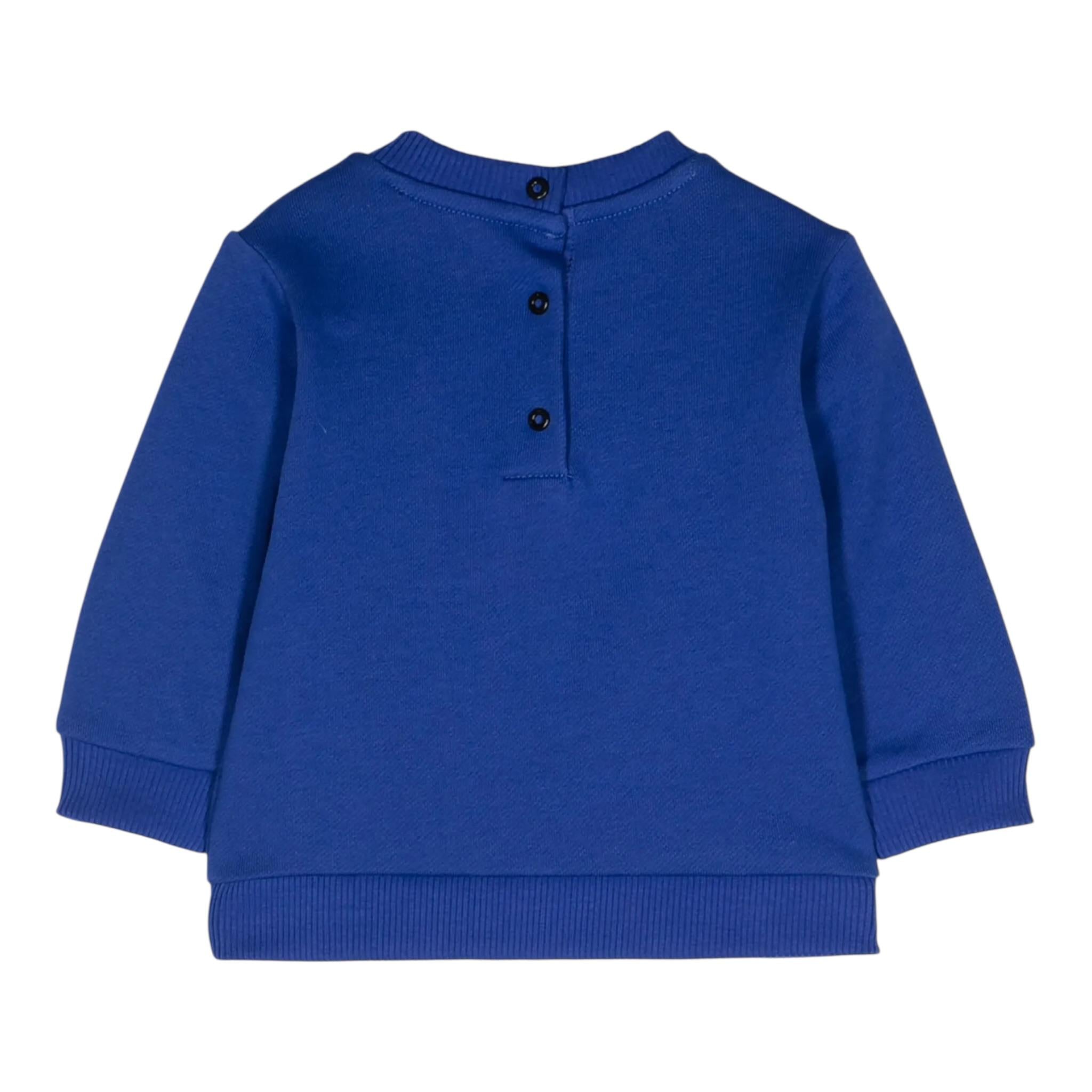 Balmain Felpa Chiusa Girocollo tinta unita con Logo Blu per Bambino BV4550 BLU BALMAIN 