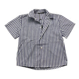 Never Too Camicia Mezza Manica Fantasia A Righe Bianco/Blu Per Bambino