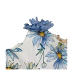 Meilisa Bai Abito Monospalla Tinta Unita con Stampe Floreale per Bambina FL6270 BIANCO MEILISA BAI 