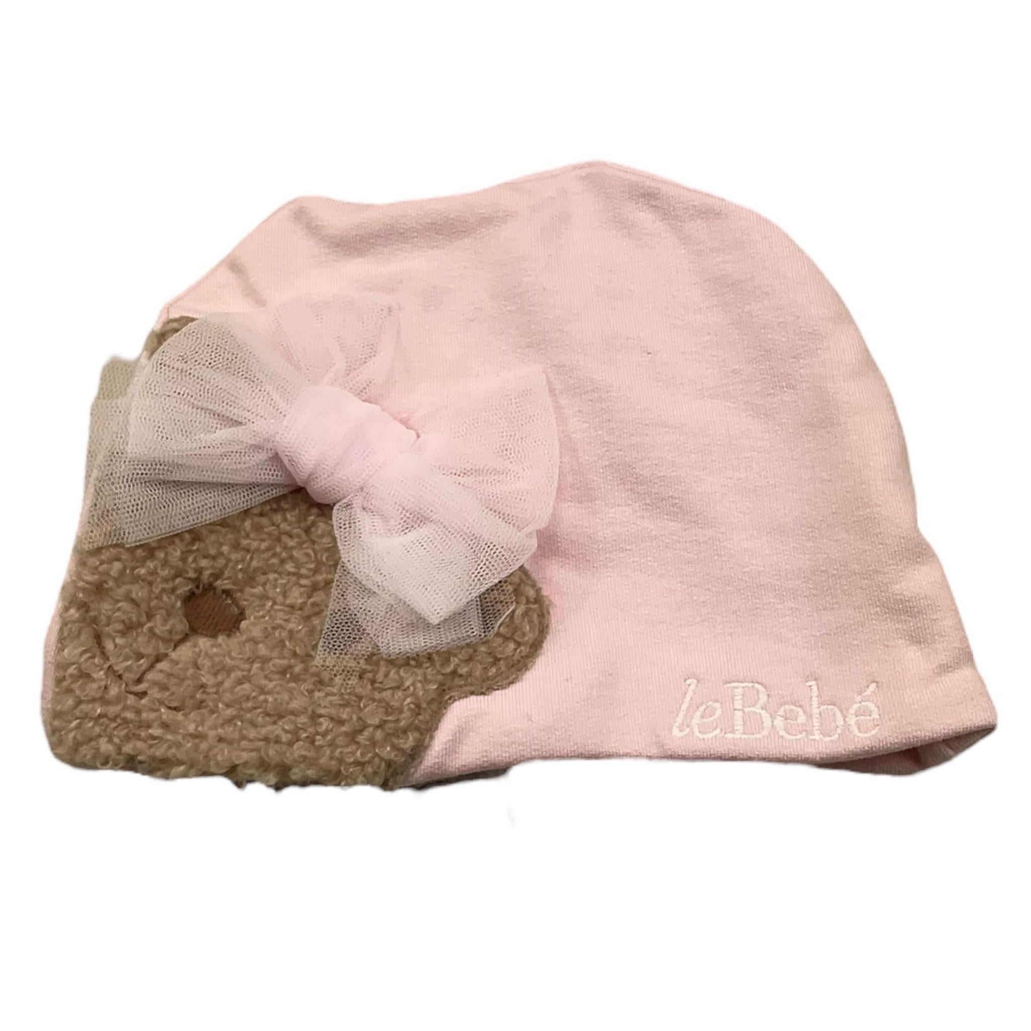 LE BEBE' cappello tinta unita con stampe orsi Rosa per Neonata LBG6022 ROSA LE BEBE' 