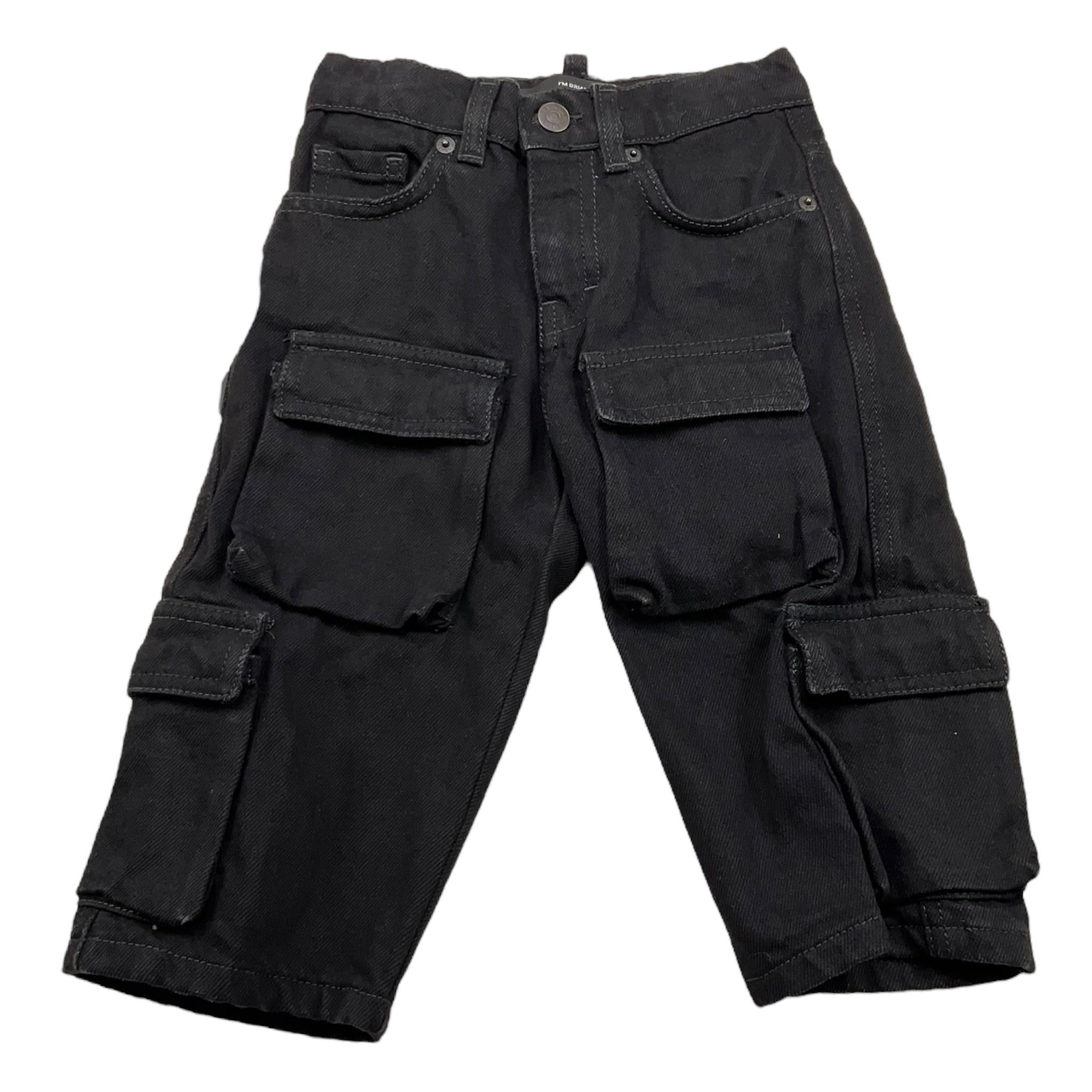 I'M BRIAN pantalone tinta unita con tasconi Nero per Bambino L2024 NERO I'M BRIAN 