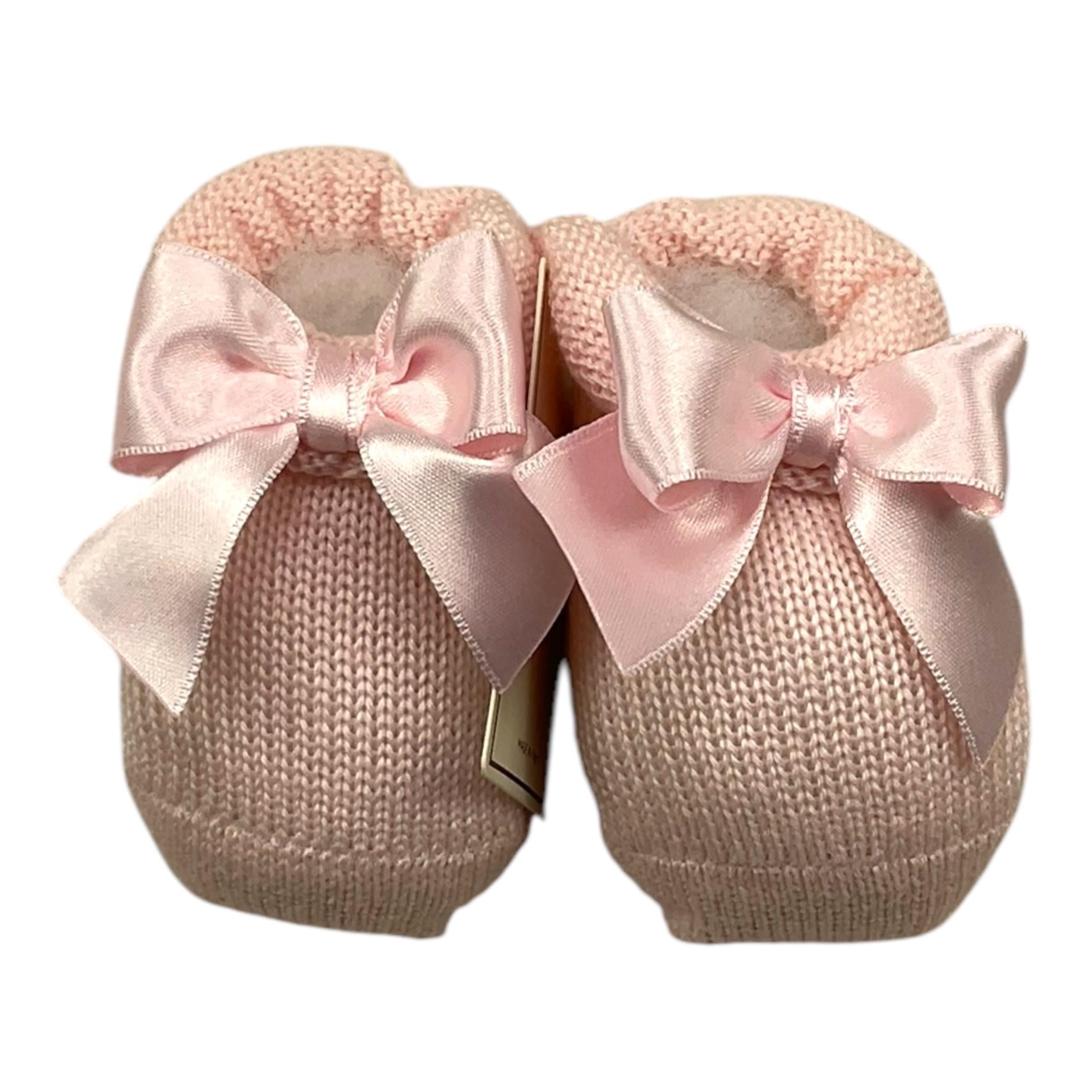 STORY LORIS babbucce tinta unita con fiocco Rosa per Neonata 30509 ROSA STORY LORIS 