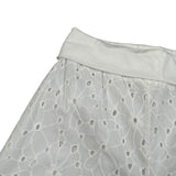 M+E' Pantalone Palazzo tinta unita In Pizzo Sangallo Bianco per Bambina UE1801 BIANCO M+E' 