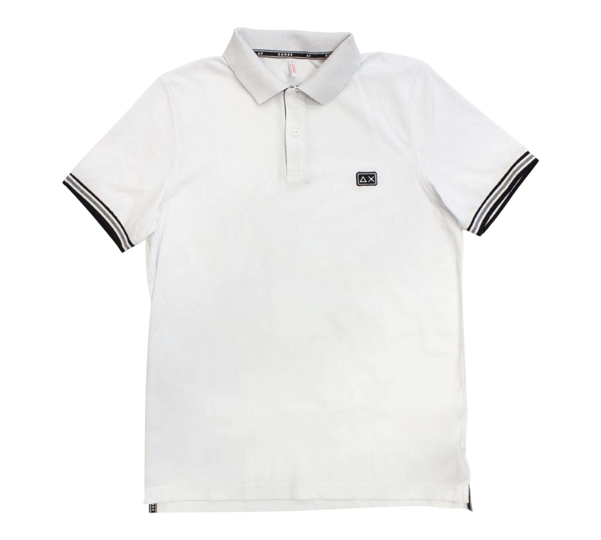 Sun68 Polo Mezza Manica Tinta Unita con Logo per Neonato A32314N BIANCO SUN68 