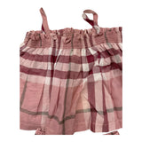Teddy E Minou Completo Camicia-Ghettina Tinta Unita Con Fantasia Quadri Bordeaux Per Neonata