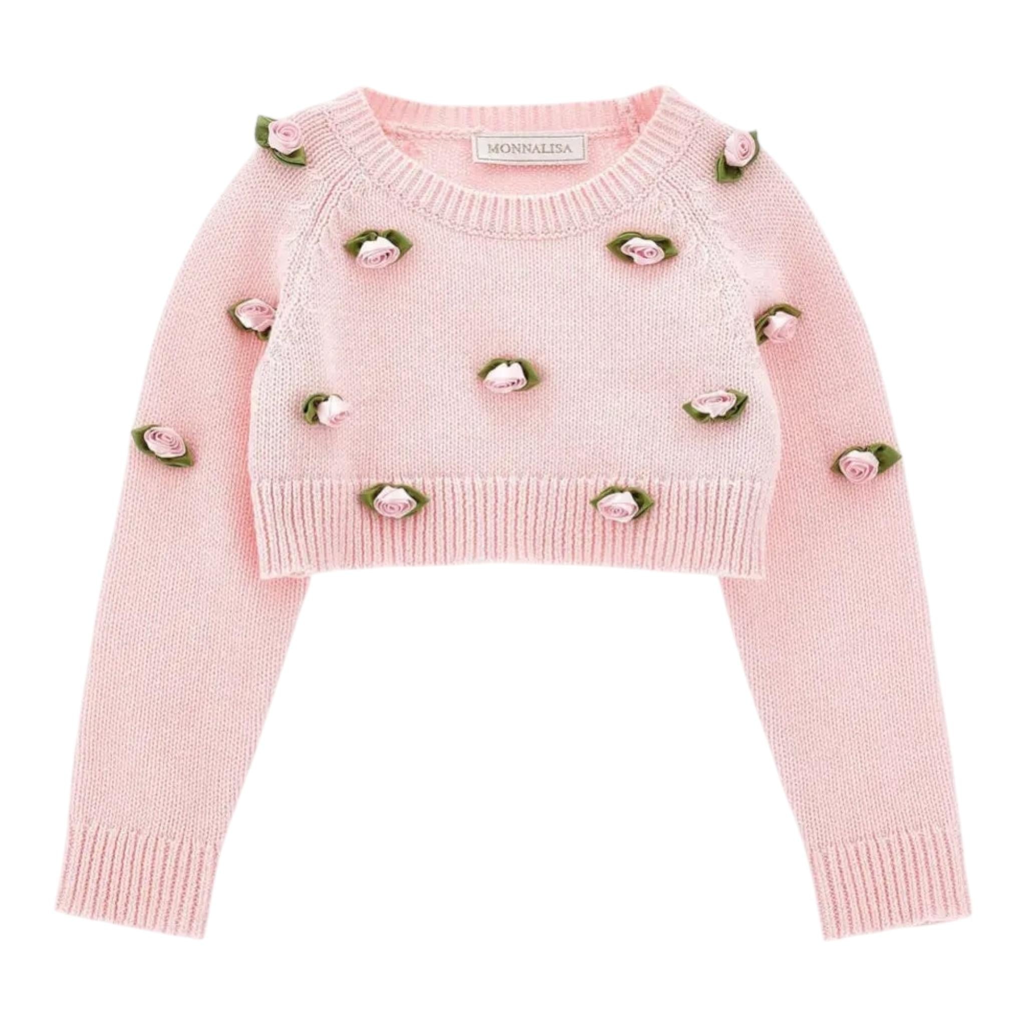 Monnalisa Maglia Tinta Unita con Applicazioni per Neonata 39E606 ROSA MONNALISA 