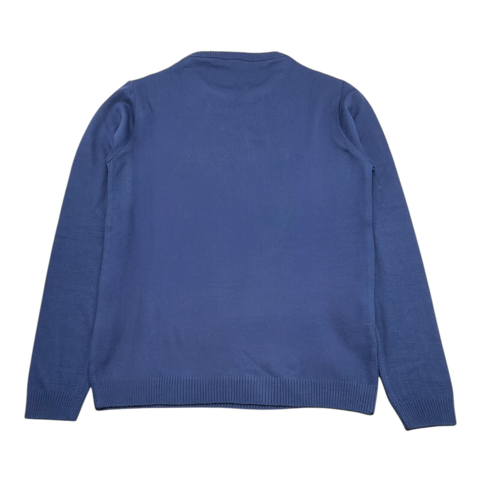 DANIELE ALESSANDRINI maglia tinta unita girocollo con stampa Blu per Bambino MAGL BLU DANIELE ALESSANDRINI 