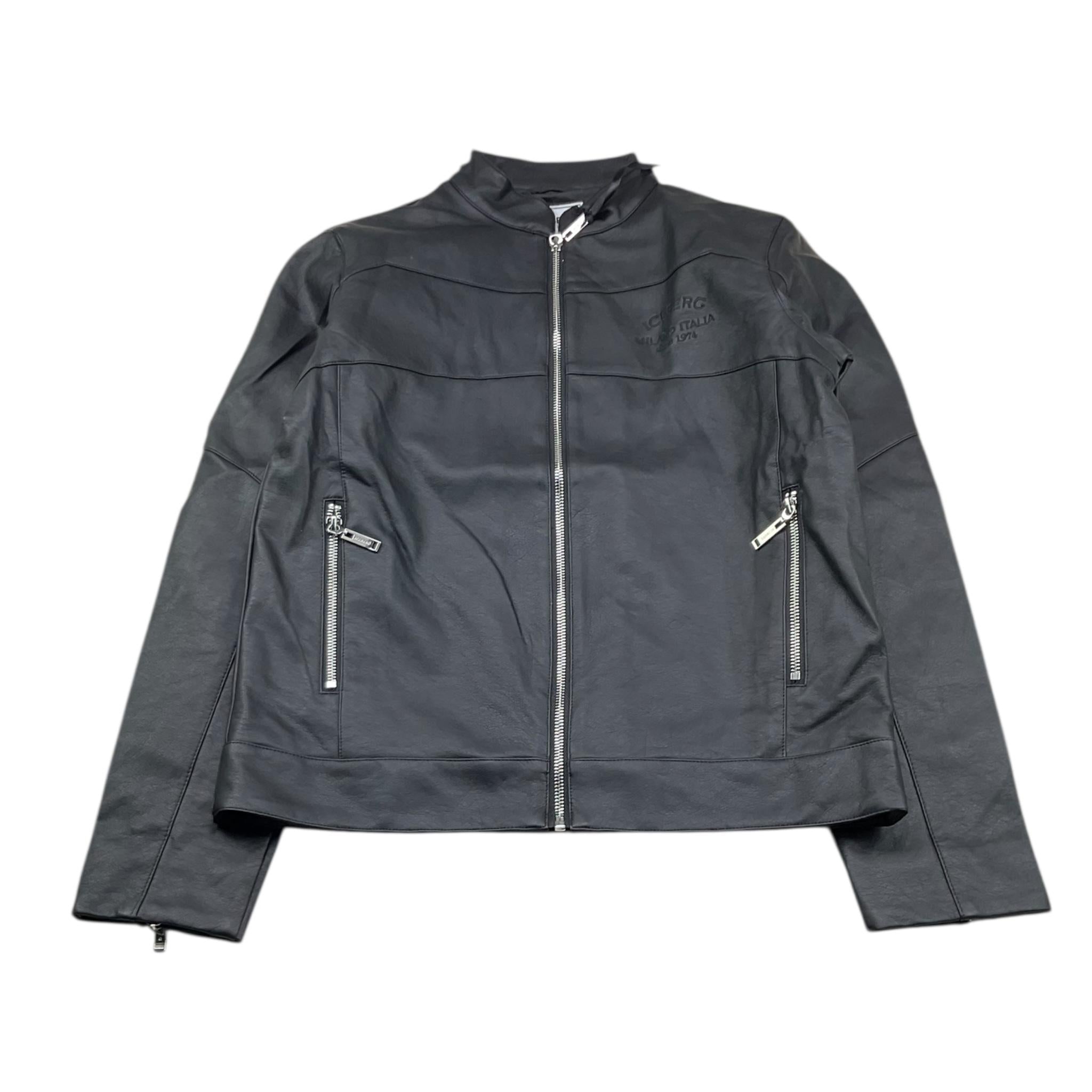 Iceberg Giubbino In Ecopelle Tinta Unita con Zip per Bambino GBICE5101J NERO ICEBERG 
