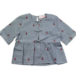 Saint Barth Camicia Mezza Manica Fantasia A Righe per Bambina ALYSON BLU SAINT BARTH 