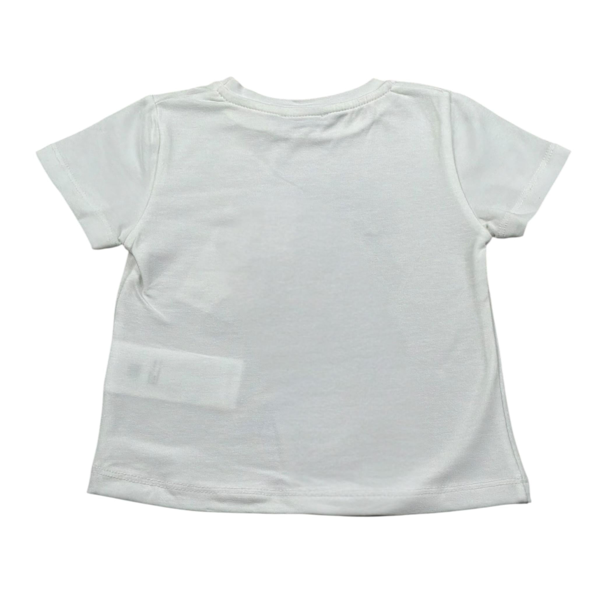 M+E' T-Shirt Girocollo Tinta Unita con Stampa per Neonata 1UE1862 BIANCO M+E' 
