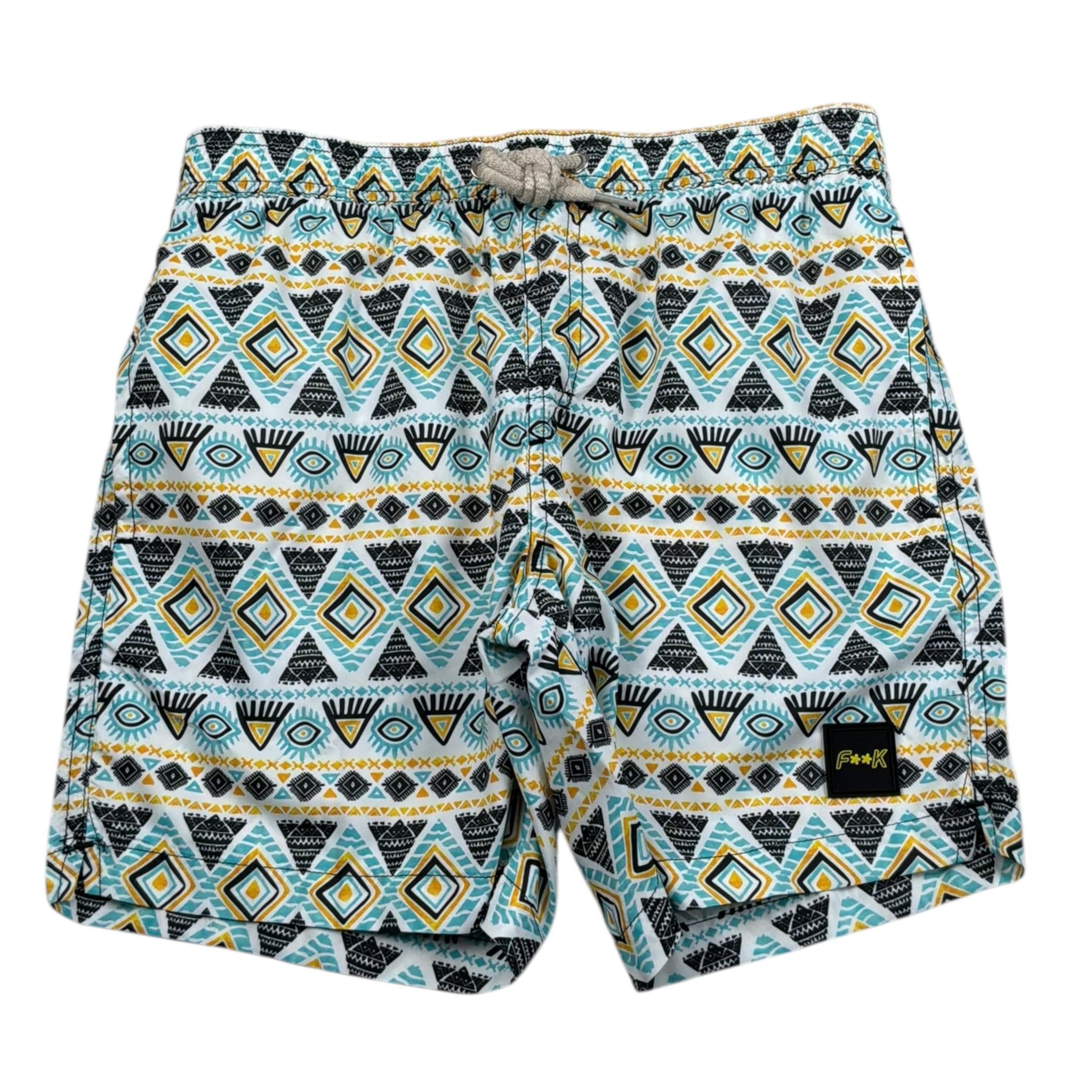 F**K Costume Modello Bermuda Tinta Unita con Stampa per Bambino FJ25J02VA30X13 BIANCO F**K 