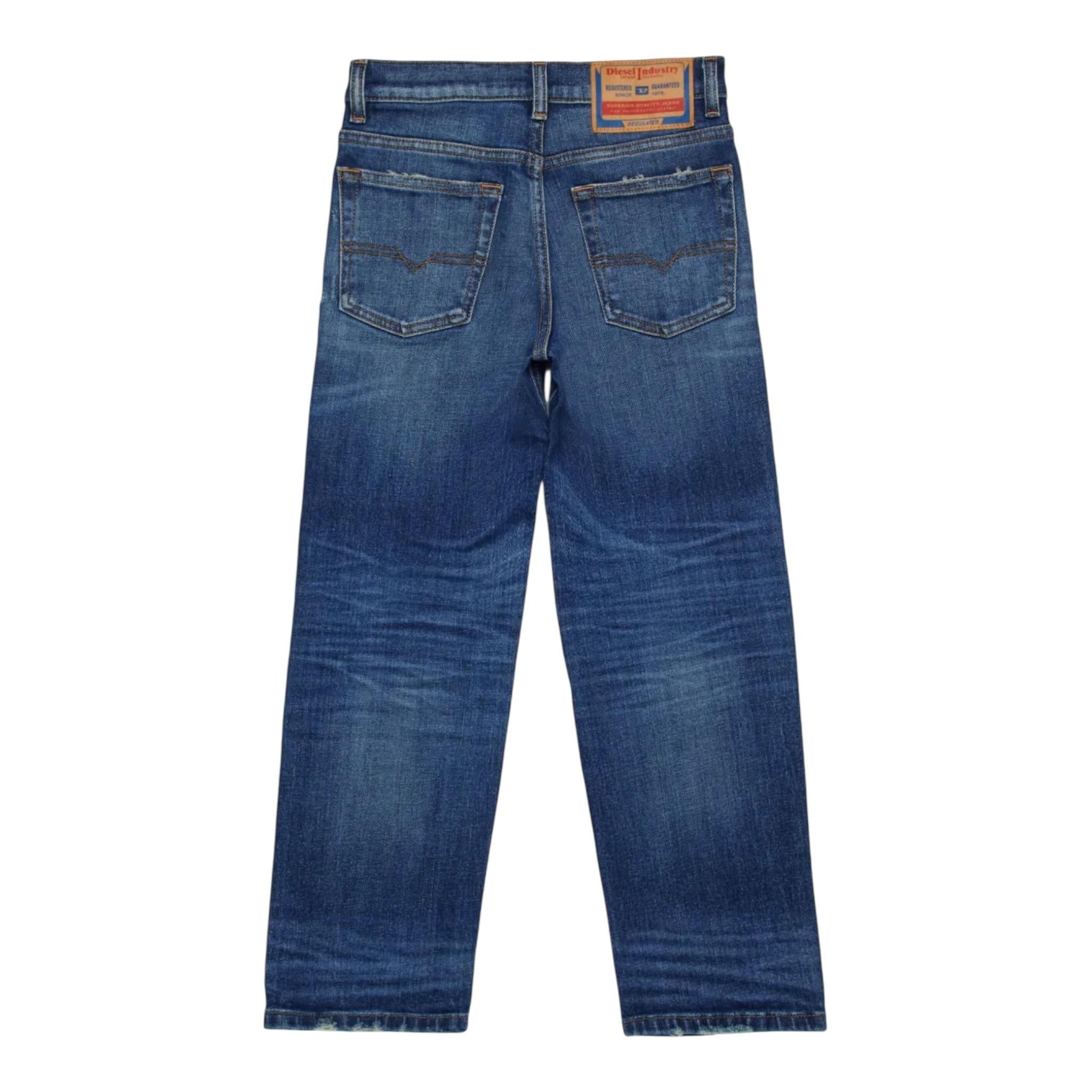 Diesel Jeans tinta unita Modello Palazzo Blu per Bambina J01923XX BLU DIESEL 