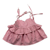Janice Top Bretelline Fantasia A Righe Bianco/Rosa Per Bambina