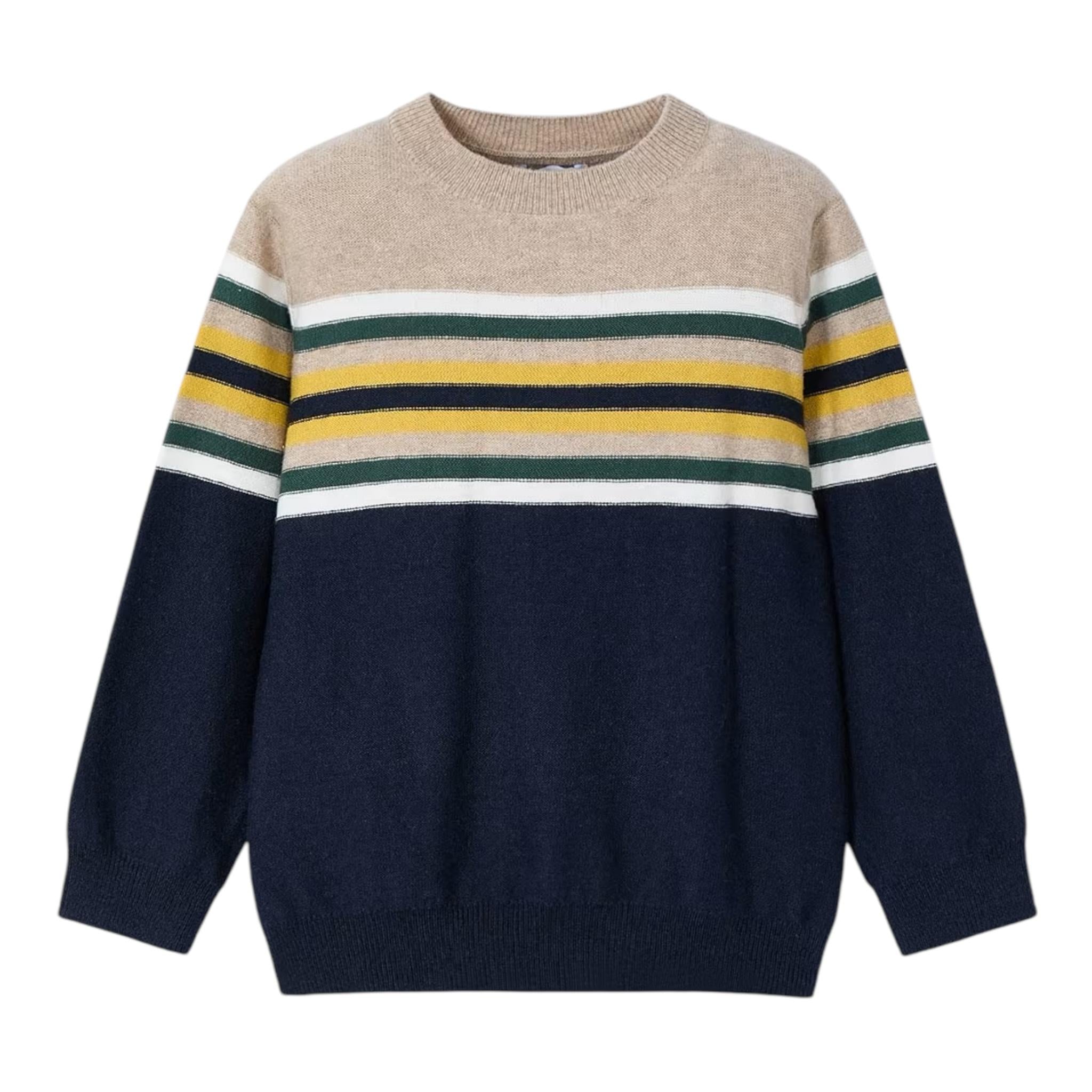 MAYORAL maglia tinta unita girocollo con fantasia a righe Blu per Bambino 4351 BLU MAYORAL 