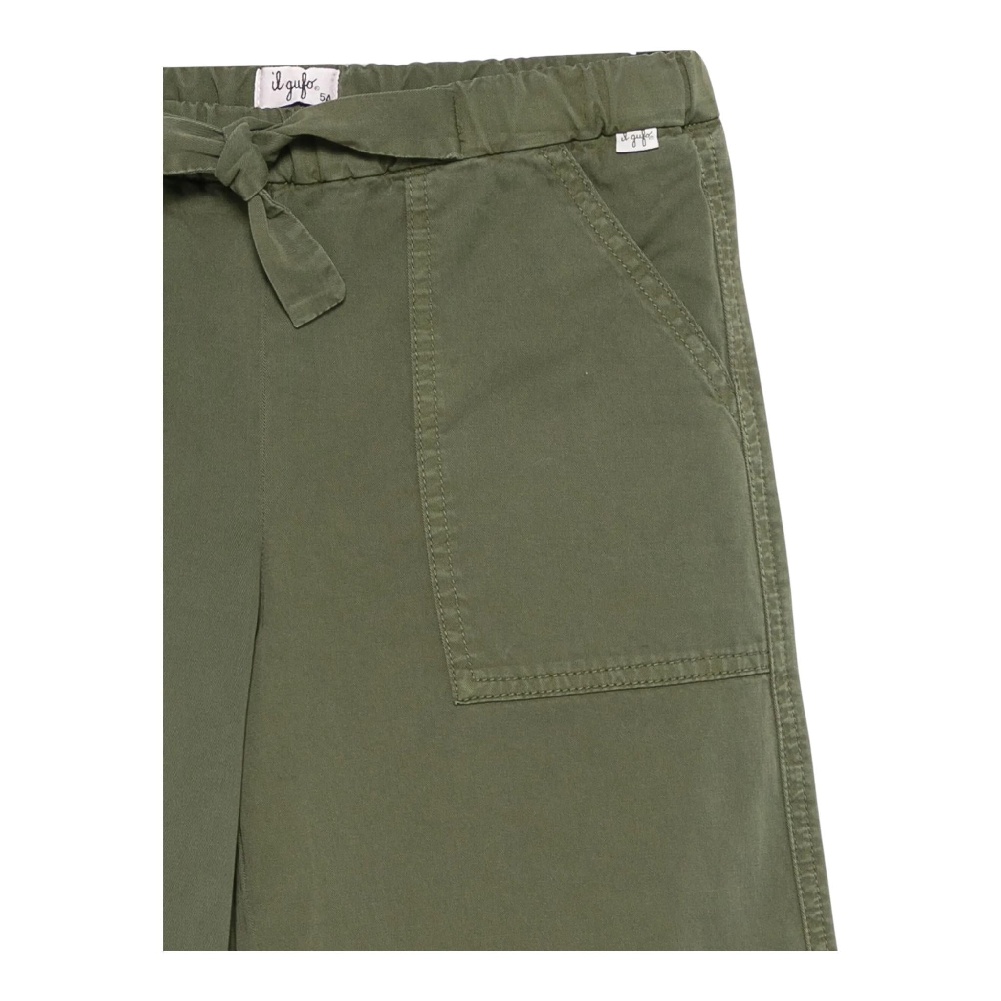 Il Gufo Pantalone Tinta Unita con Elastico In Vita per Bambino P25PL448C6074 VERDE IL GUFO 