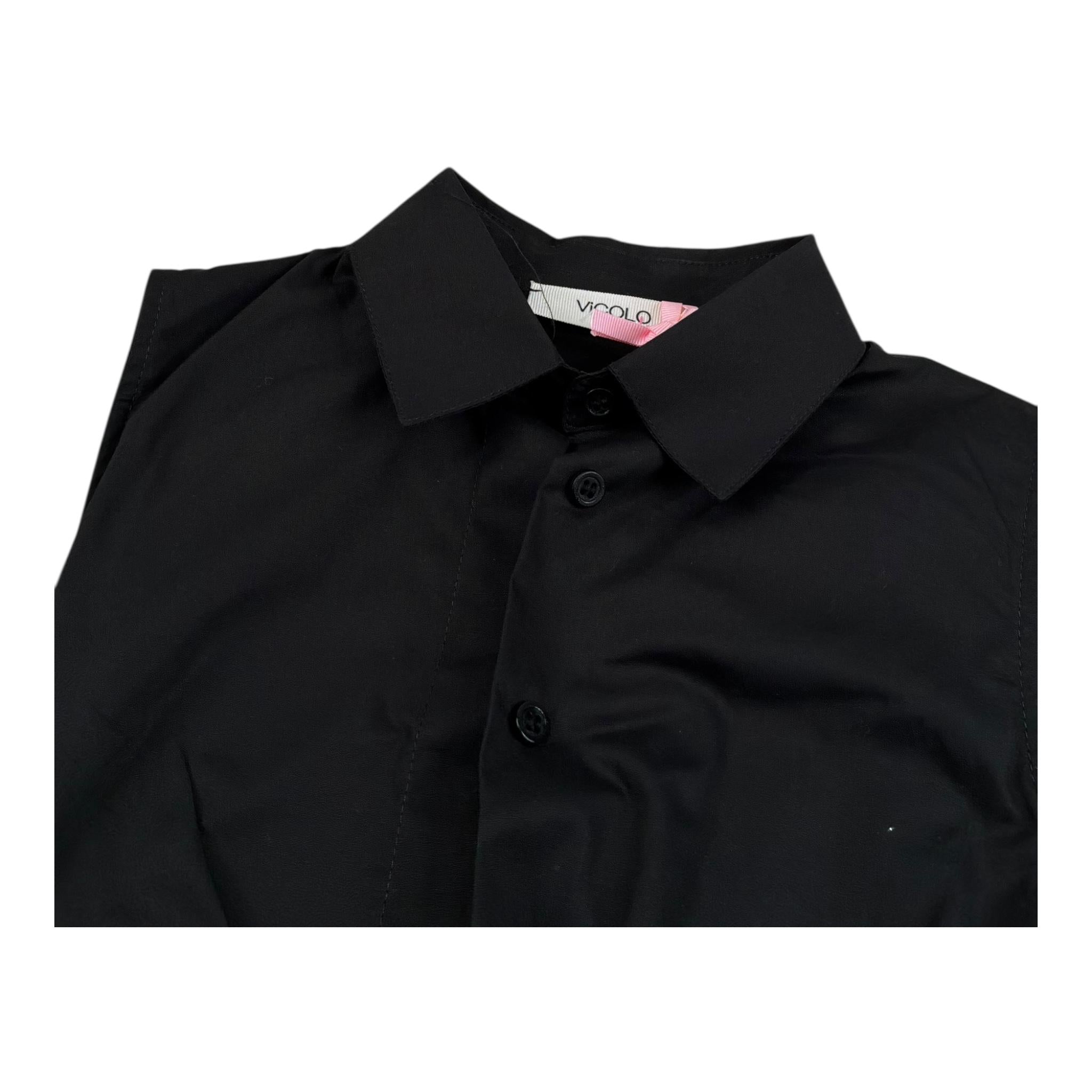 Vicolo Abito Giromanica Tinta Unita per Bambina 3146V00252 NERO VICOLO 