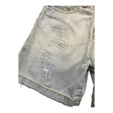 Yes London Bermuda In Denim Tinta Unita Con Strappi Azzurro Per Neonato