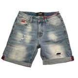 Icon Bermuda In Denim Tinta Unita con Girovita Regolabile per Bambino IBDS00452 AZZURRO ICON 