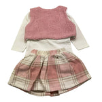 EBITA completo 3 pezzi shirt-gonna-gilet Bianco/rosa per Neonata 3535 BIANCO/ROSA EBITA 