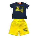 Suns  Completo T-Shirt-Bermuda Bicolore Blu/Giallo Per Neonato